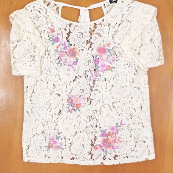 Express Flower Shirt Blouse top size XS - Picture 1 of 4